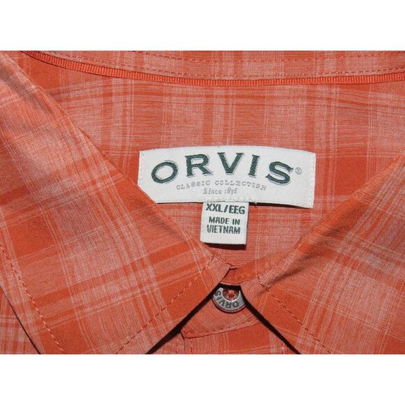 Lot of 2~ ORVIS 100% Polyester Short Sleeved Plaid Button Up Shirts Men's XXL - Picture 11 of 11